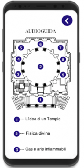 APP Tempio Voltiano – schermate Audioguida